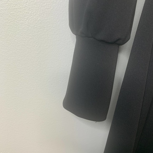 ZARA Womens Dress Size Large Black Long Sleeves Bird Leaf Button Details - Picture 4 of 6